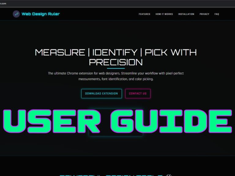 web design ruler LXB-Studio LLC HOW TO INSTALL user guide screenshot