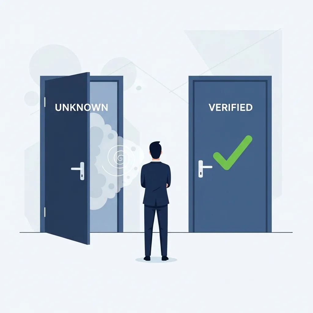 Professional choosing between unknown and verified reference doors - RefClear service